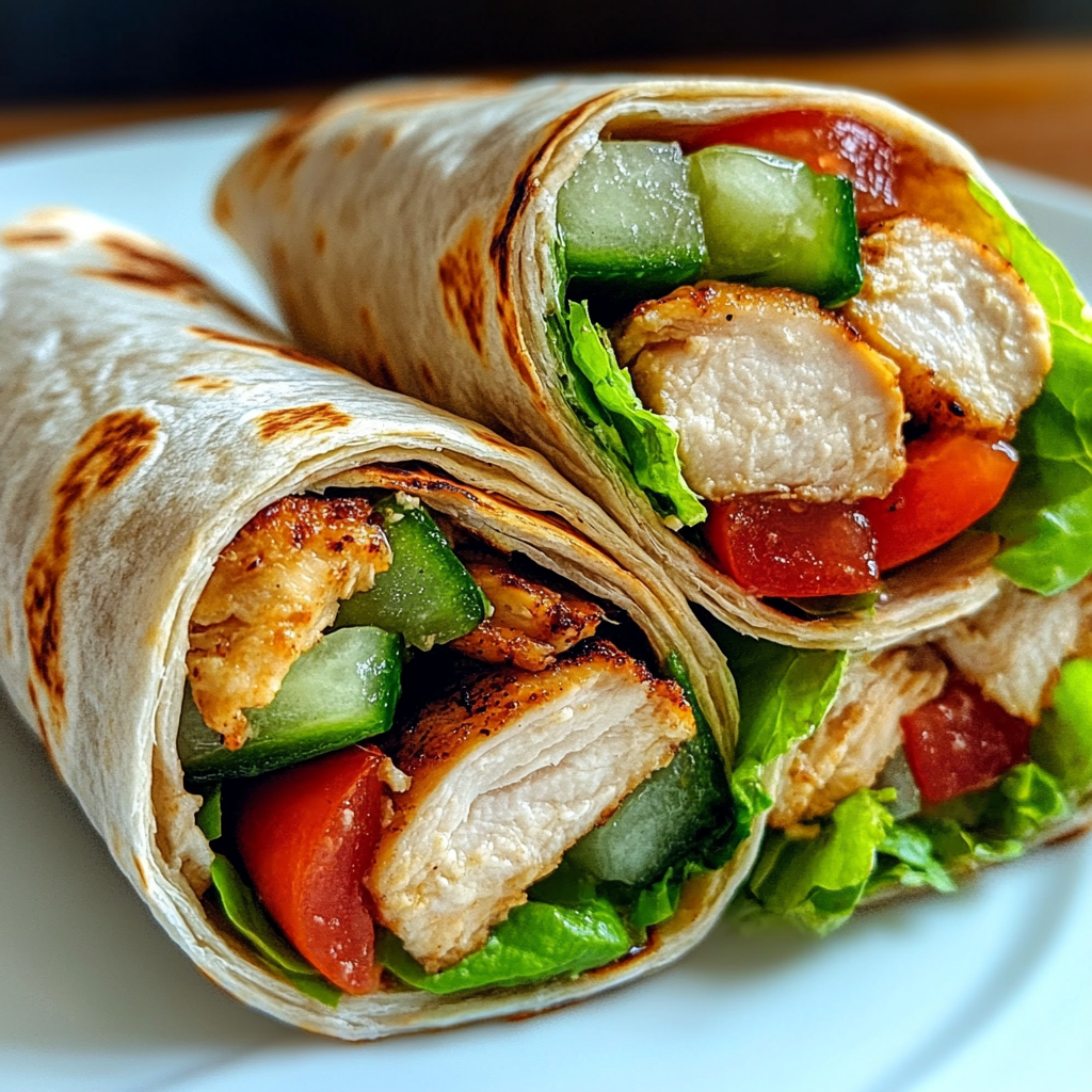 Delicious chicken Caesar wrap with fresh ingredients, showcasing a healthy and balanced meal option