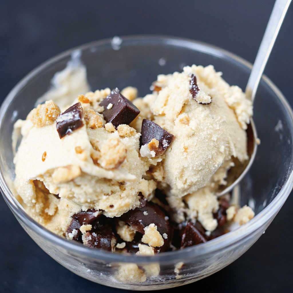 Chokola Cottage Cheese Ice Cream topped with chocolate chips, a creamy and protein-packed healthier dessert alternative.